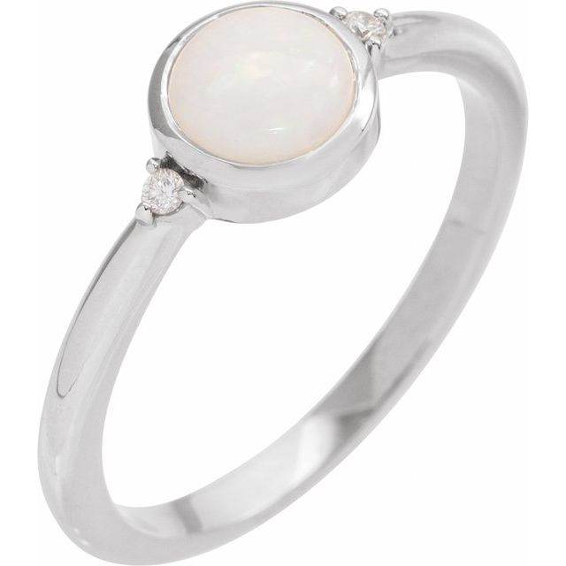 14K Gold Bezel-Set Cabochon Ring - Options Available