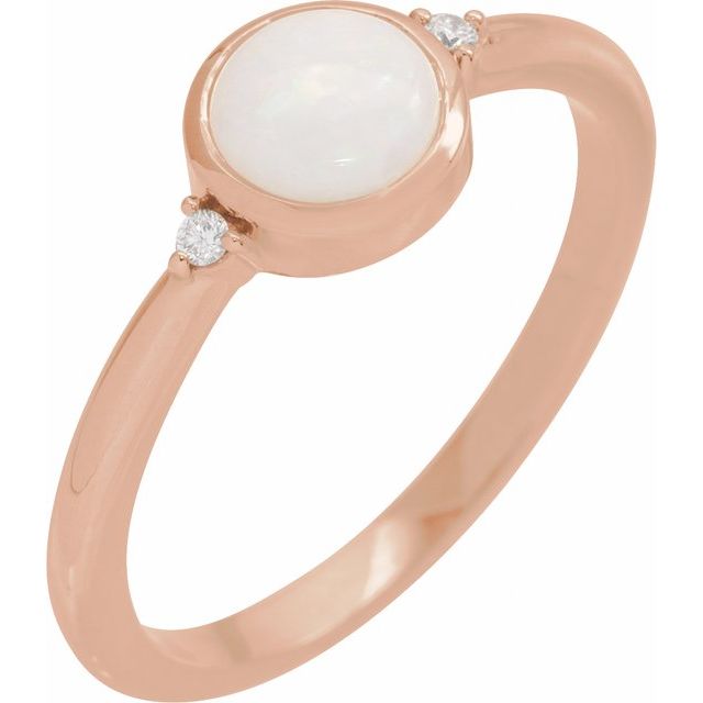 14K Gold Bezel-Set Cabochon Ring - Options Available