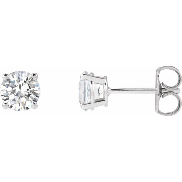 14K Gold & Platinum Natural Diamond Stud Earrings - Options Available