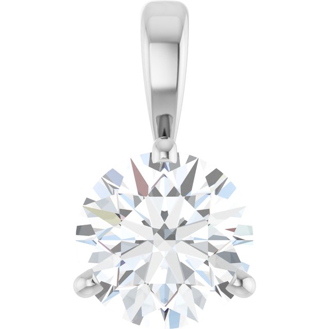 14K Gold Natural Diamond Solitaire Pendant - Options Available