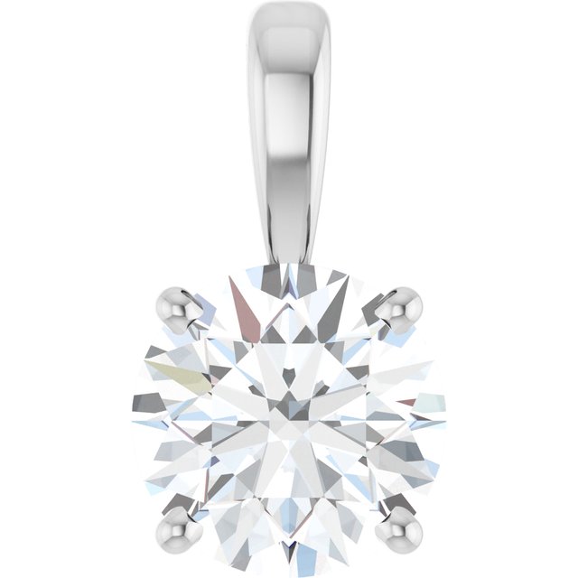 14K Gold Lab-Grown Diamond Solitaire Pendant