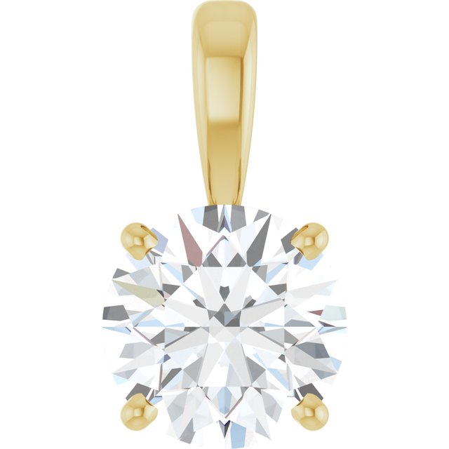 14K Gold Lab-Grown Diamond Solitaire Pendant