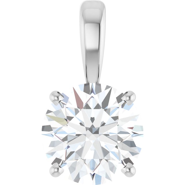 14K Gold Lab-Grown Diamond Solitaire Pendant - Options Available
