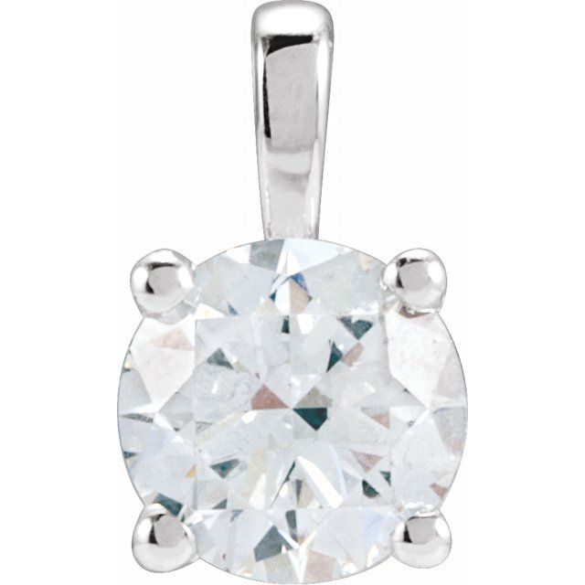 14K Gold Solitaire Diamond Pendant - Options Available