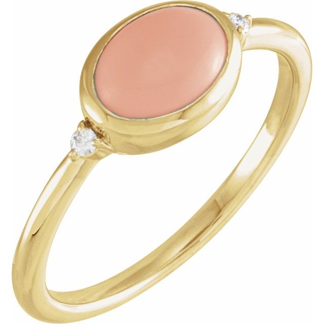 14K Gold Bezel-Set Cabochon Ring - Options Available