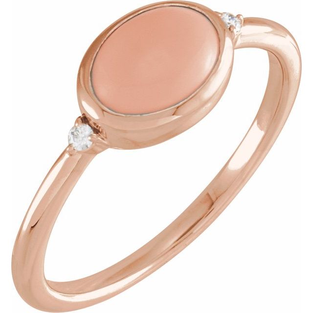 14K Gold Bezel-Set Cabochon Ring - Options Available