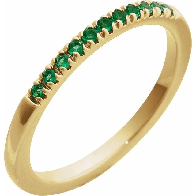 14K Gold Lab-Grown Emerald Stackable Ring - Options Available