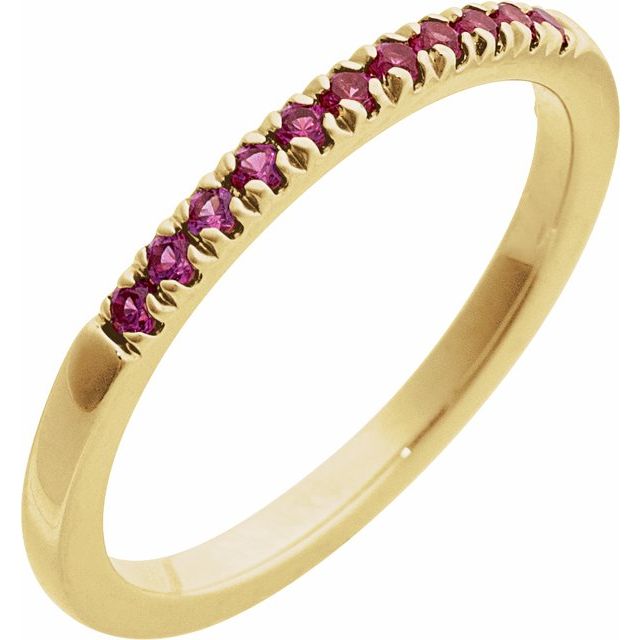14K Gold Stackable Ring with Natural Pink Tourmaline - Options Available