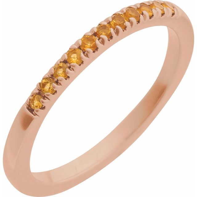 14K Gold Stackable Ring with Natural Pink Tourmaline - Options Available