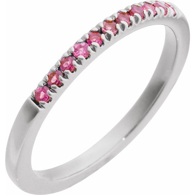 14K Gold Stackable Ring with Natural Pink Tourmaline - Options Available