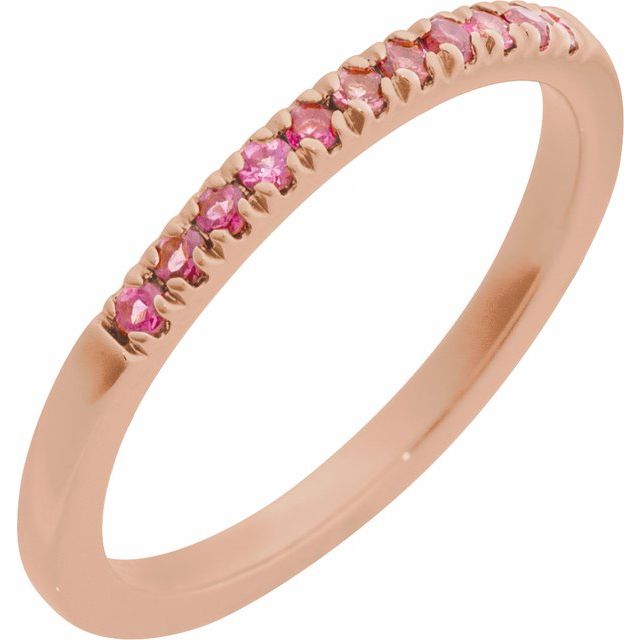 14K Gold Stackable Ring with Natural Pink Tourmaline - Options Available
