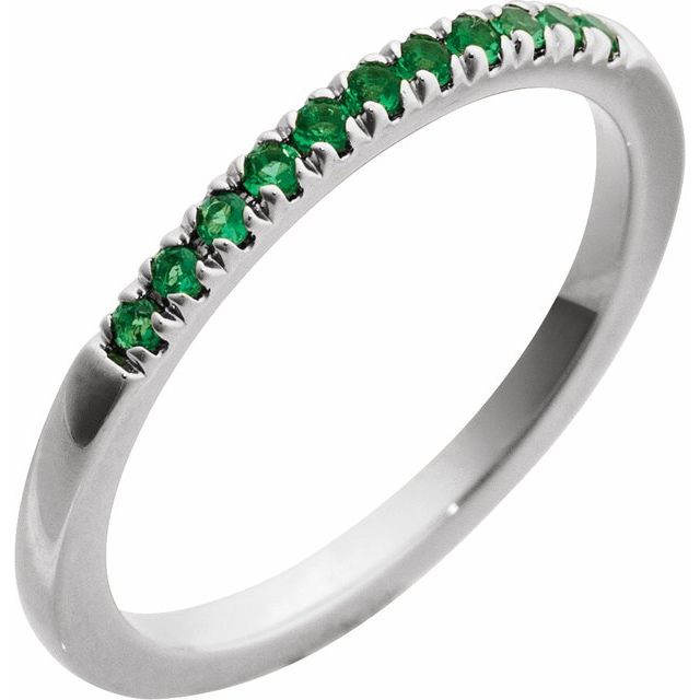 14K Gold Lab-Grown Emerald Stackable Ring - Options Available