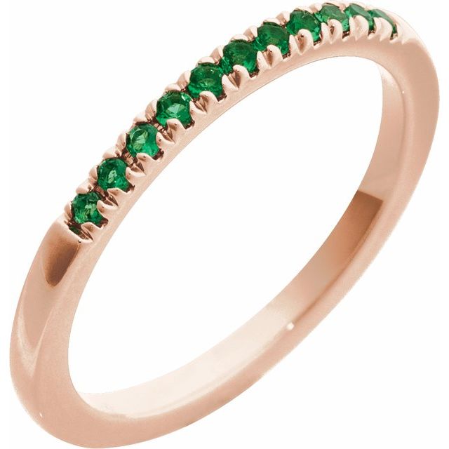 14K Gold Lab-Grown Emerald Stackable Ring - Options Available