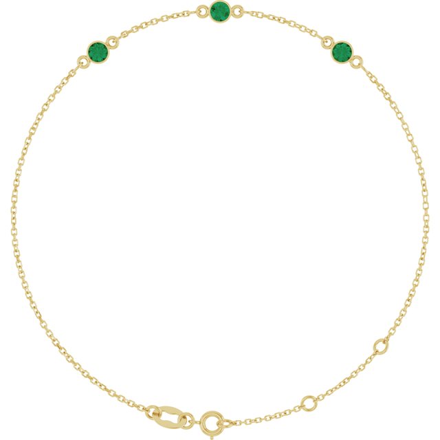 14K Gold, Sterling Silver & Platinum Bezel-Set Solitaire Bracelet - Options Available