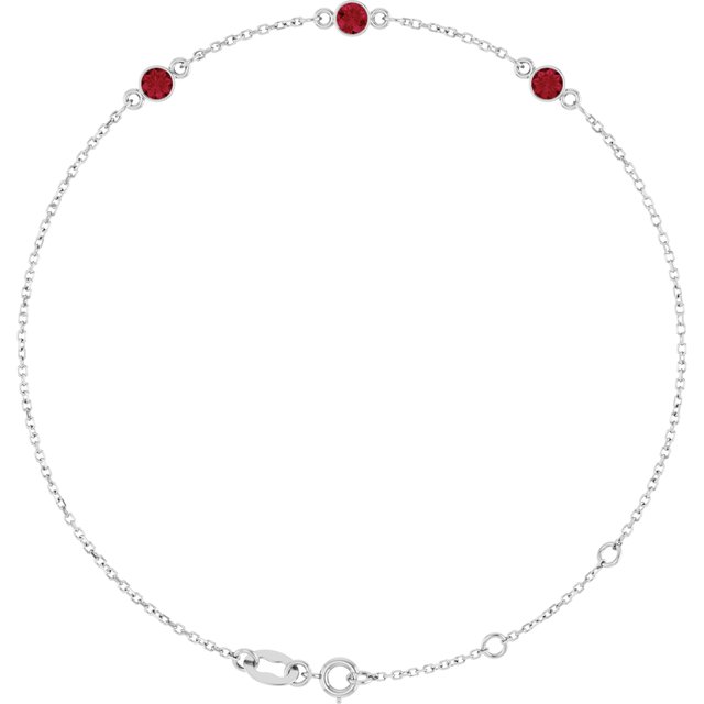 14K Gold, Sterling Silver & Platinum Bezel-Set Solitaire Bracelet - Options Available
