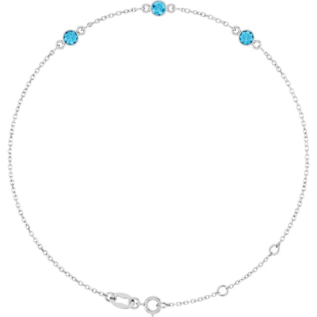 14K Gold, Sterling Silver & Platinum Bezel-Set Solitaire Bracelet - Options Available