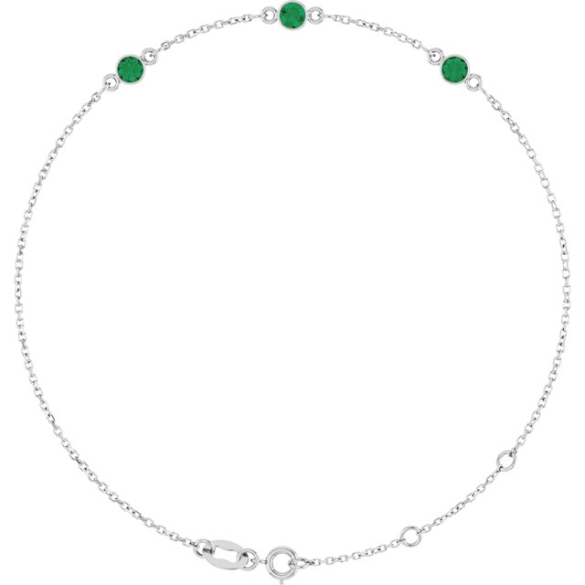 14K Gold, Sterling Silver & Platinum Bezel-Set Solitaire Bracelet - Options Available