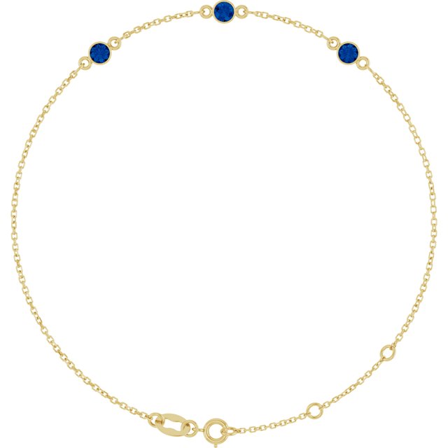 14K Gold, Sterling Silver & Platinum Bezel-Set Solitaire Bracelet - Options Available