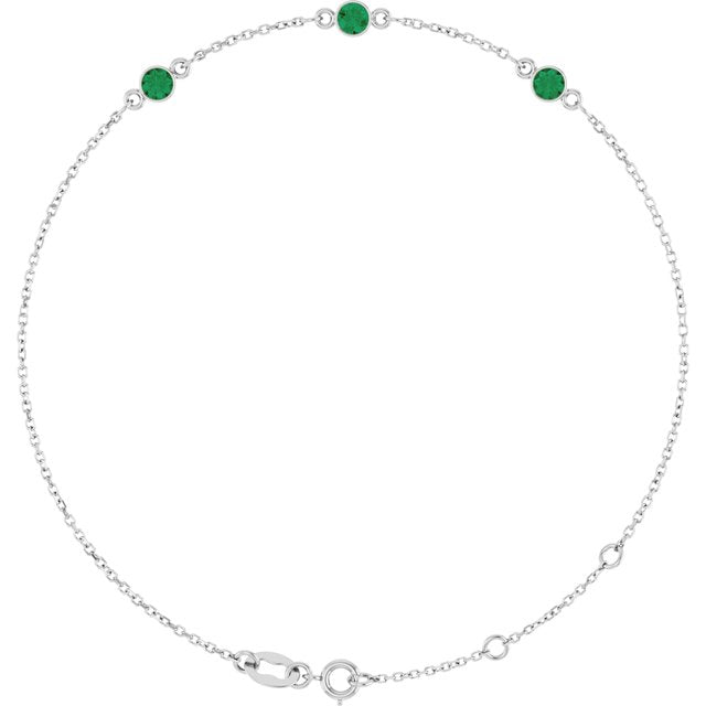 14K Gold, Sterling Silver & Platinum Bezel-Set Solitaire Bracelet - Options Available