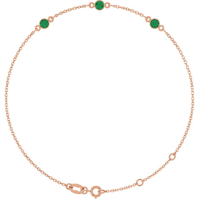 14K Gold, Sterling Silver & Platinum Bezel-Set Solitaire Bracelet - Options Available