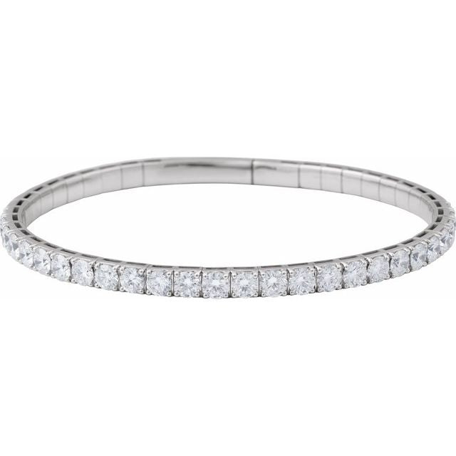 14K Gold Flexible Half Bangle Diamond Bracelet - Options Available