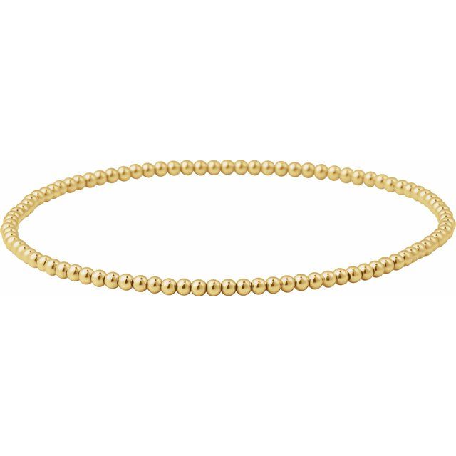 Beaded Elastic Bracelet - Polished Finish