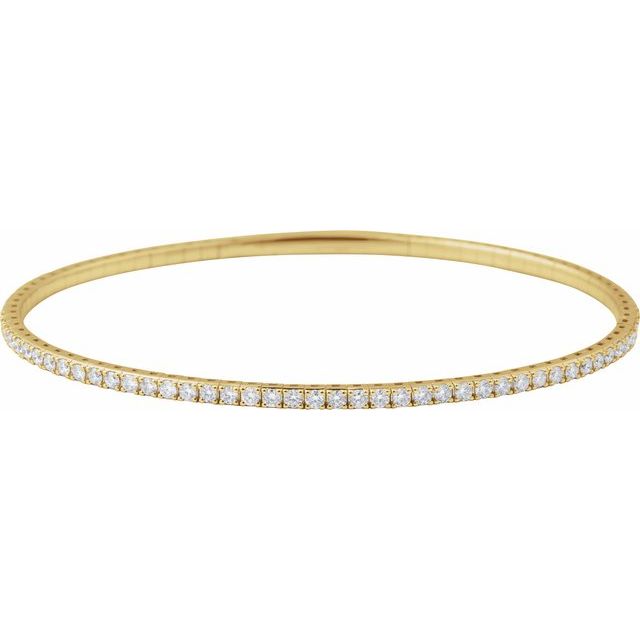 14K Gold Flexible Half Bangle Bracelet