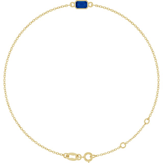14K Gold, Sterling Silver & Platinum Bezel-Set Solitaire Bracelet - Options Available