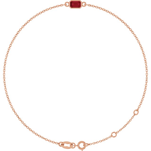 14K Gold, Sterling Silver & Platinum Bezel-Set Solitaire Bracelet - Options Available
