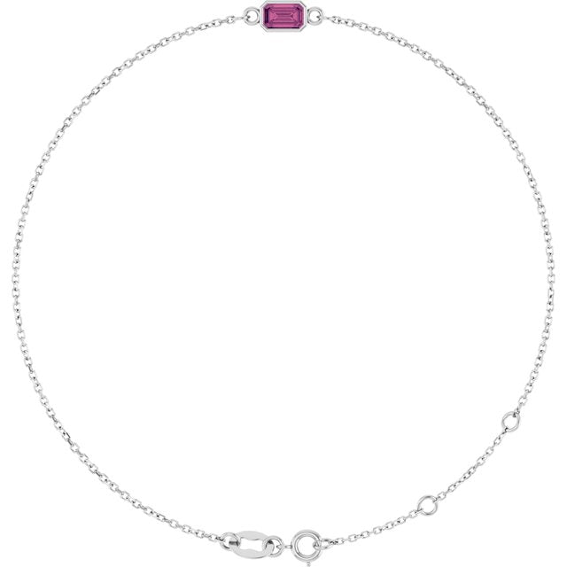 14K Gold, Sterling Silver & Platinum Bezel-Set Solitaire Bracelet - Options Available