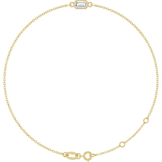 14K Gold Lab-Grown Diamond Bezel-Set Bracelet - Options Available