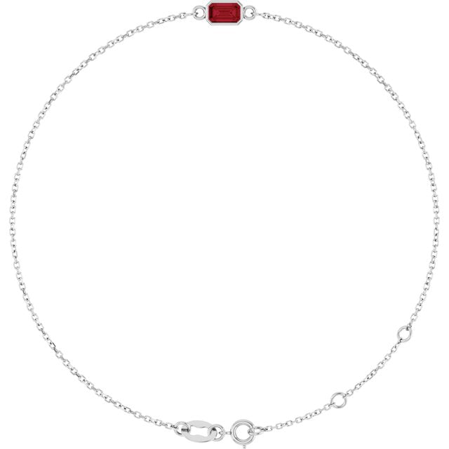 14K Gold, Sterling Silver & Platinum Bezel-Set Solitaire Bracelet - Options Available