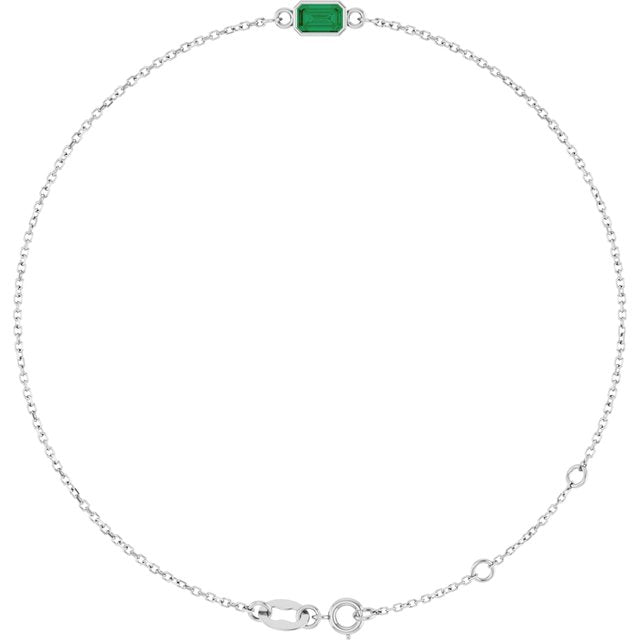 14K Gold, Sterling Silver & Platinum Bezel-Set Solitaire Bracelet - Options Available