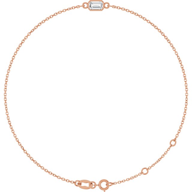 14K Gold Lab-Grown Diamond Bezel-Set Bracelet - Options Available