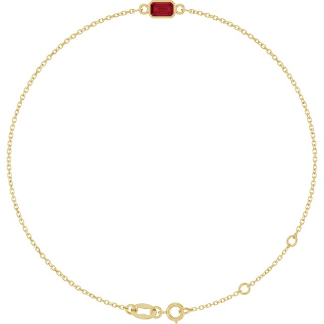 14K Gold, Sterling Silver & Platinum Bezel-Set Solitaire Bracelet - Options Available