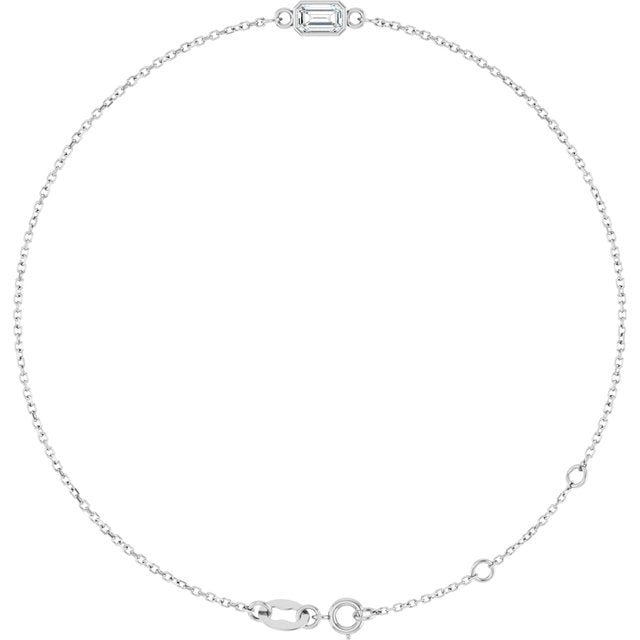 14K Gold Lab-Grown Diamond Bezel-Set Bracelet - Options Available