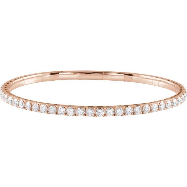 14K Gold Flexible Half Bangle Diamond Bracelet - Options Available