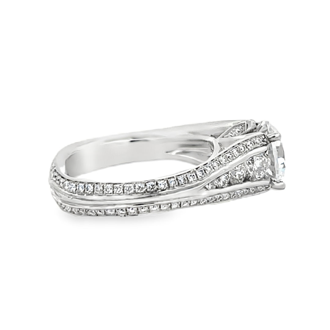 18K White Gold 1.50ct Diamond Semi Mounting Ring