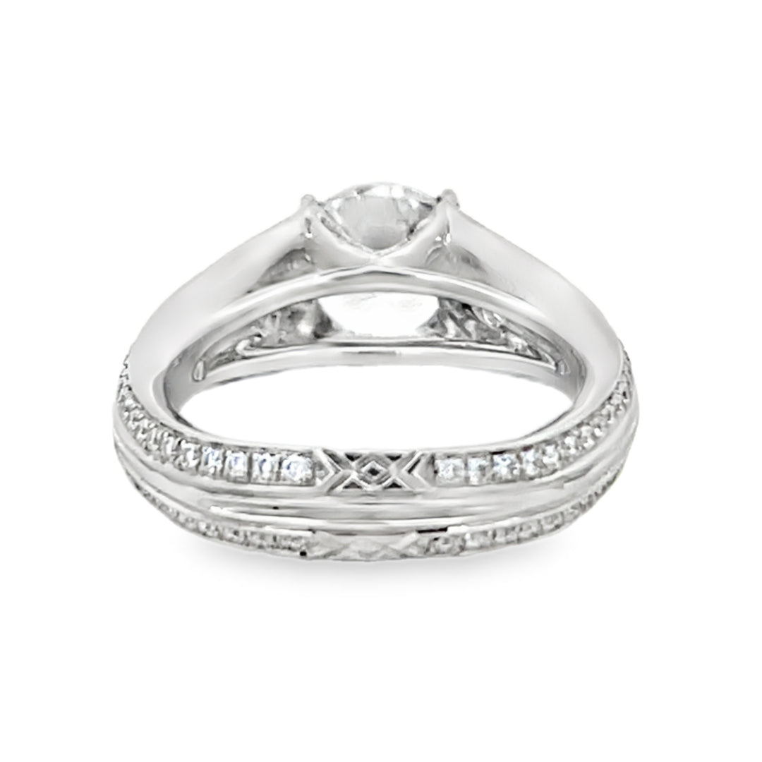 18K White Gold 1.50ct Diamond Semi Mounting Ring
