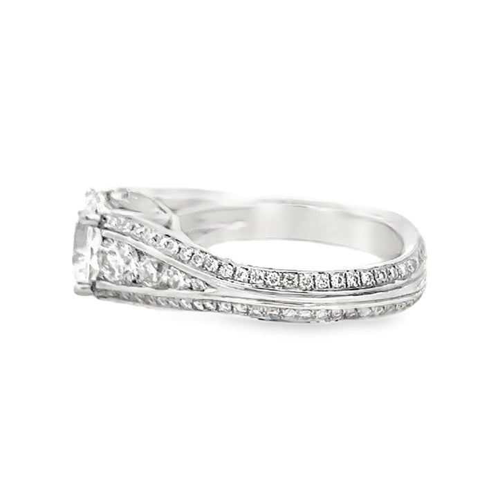 18K White Gold 1.50ct Diamond Semi Mounting Ring