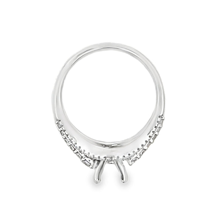 14k White Gold 0.41ct Diamond Semi Mounting Ring
