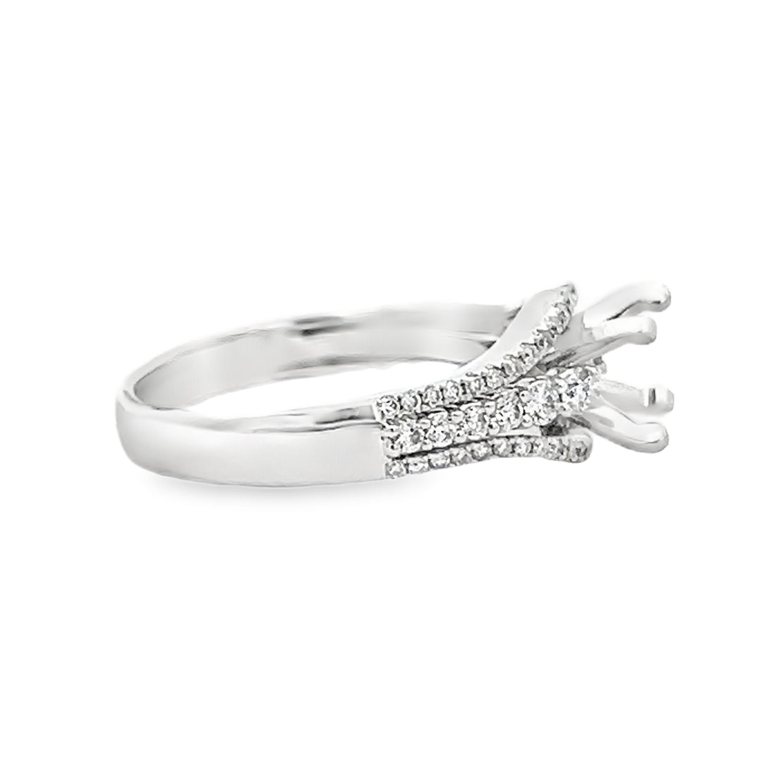 14k White Gold 0.41ct Diamond Semi Mounting Ring