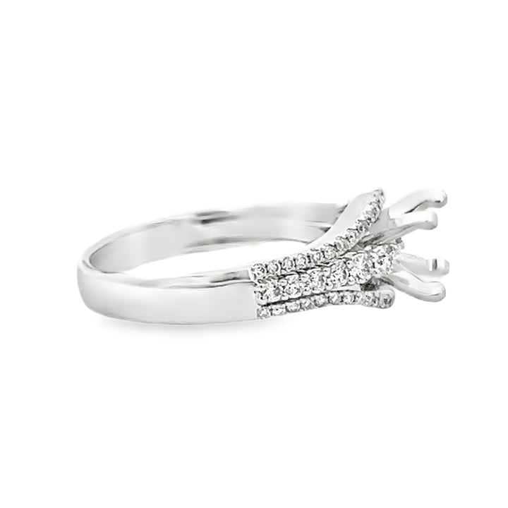 14k White Gold 0.41ct Diamond Semi Mounting Ring