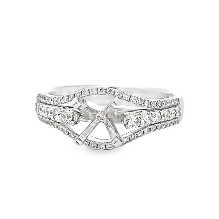 14k White Gold 0.41ct Diamond Semi Mounting Ring