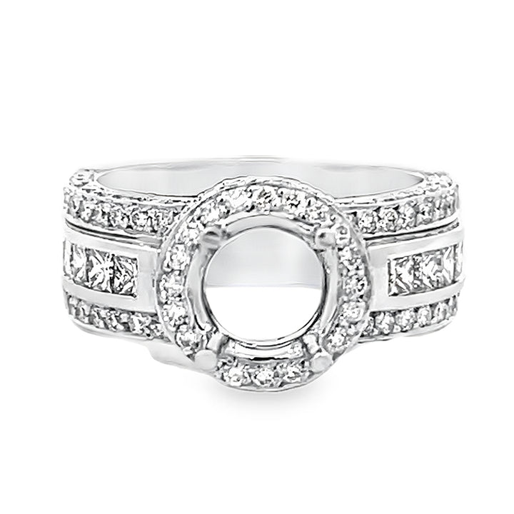 14K White Gold Diamond Semi Mounting 1.97ctw
