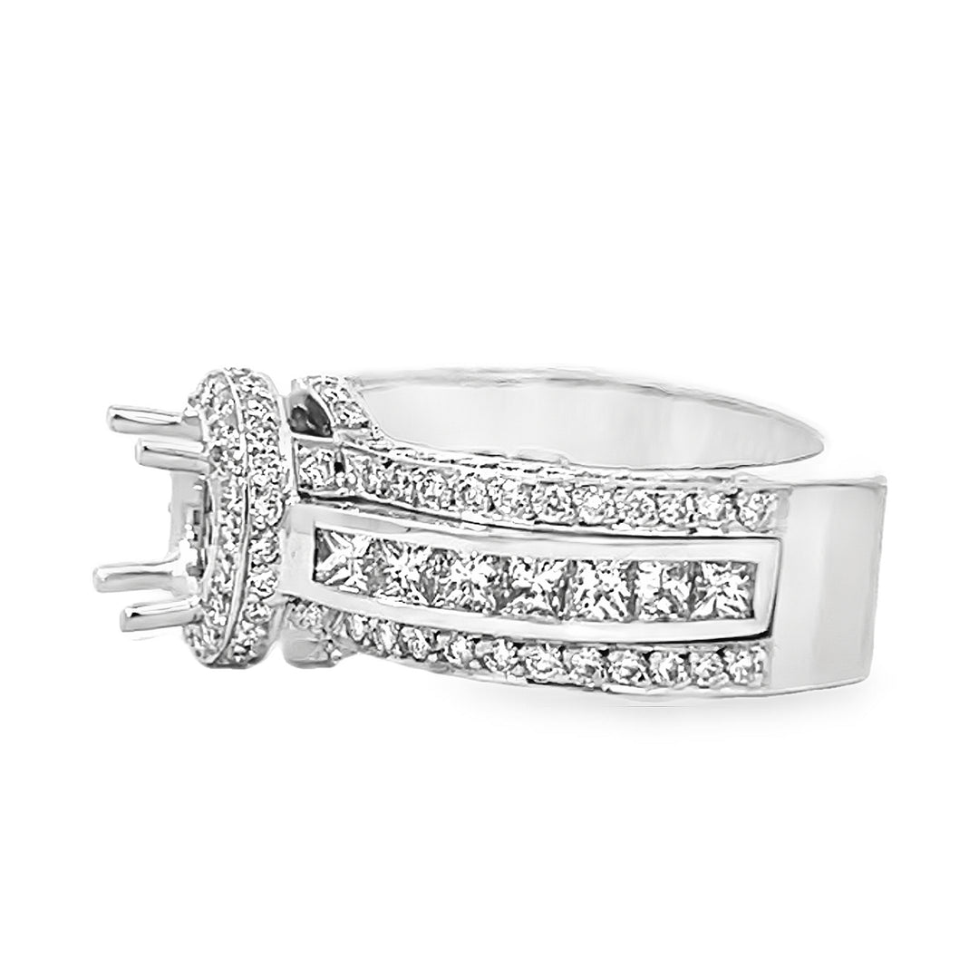14K White Gold Diamond Semi Mounting 1.97ctw