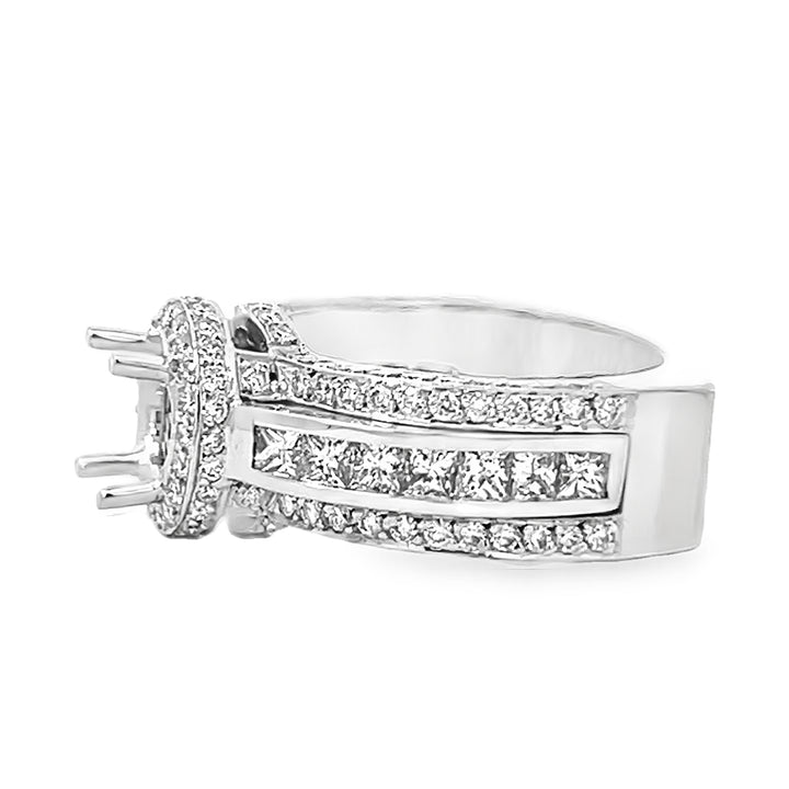 14K White Gold Diamond Semi Mounting 1.97ctw