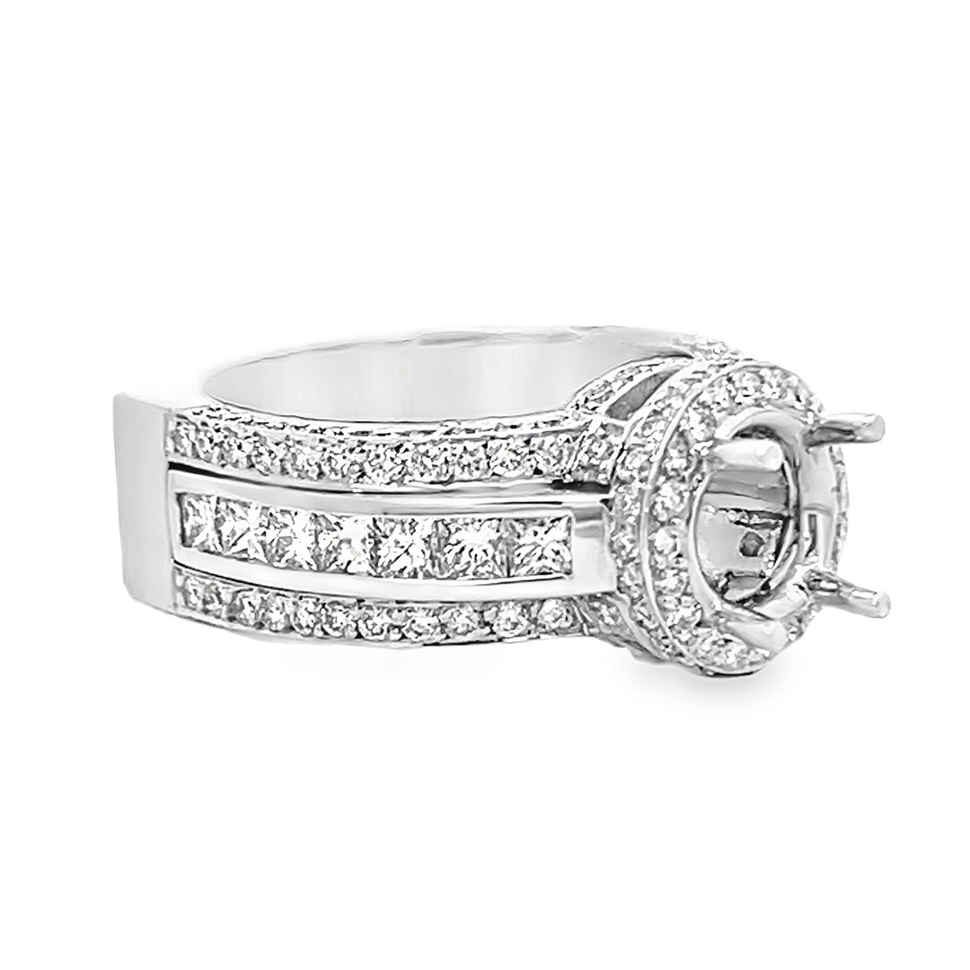 14K White Gold Diamond Semi Mounting 1.97ctw