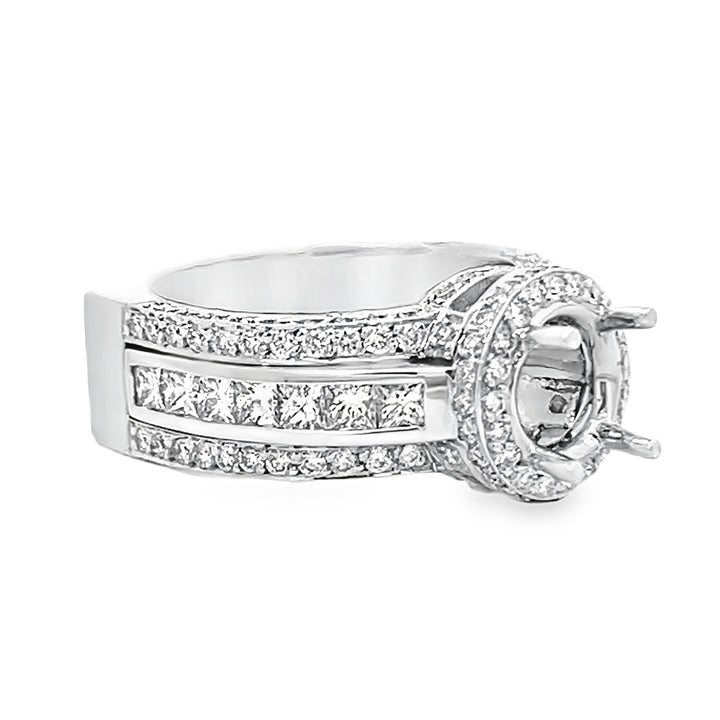 14K White Gold Diamond Semi Mounting 1.97ctw