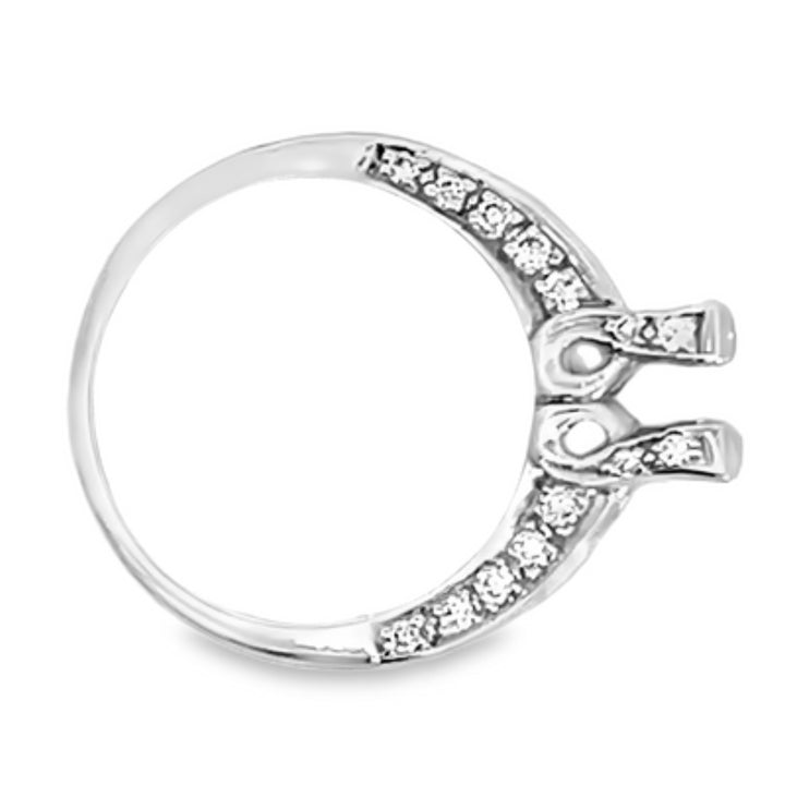 White Gold 1.21 Carat Princess Diamond Semi Mounting Ring